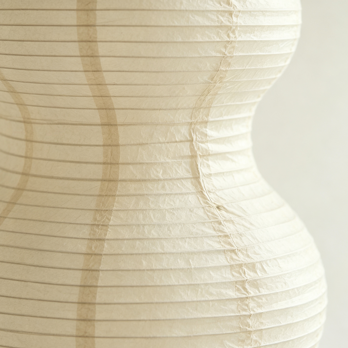 Folded Tall Gourd-Shaped Rice Paper Floor Lamp for compact storage and shipping
