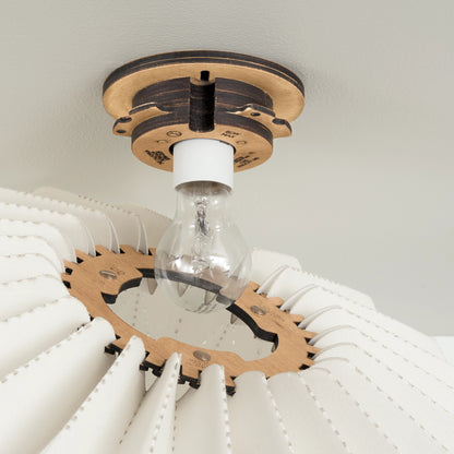 Folded Cream Origami Folded Paper Ceiling Lampshade for compact storage and shipping