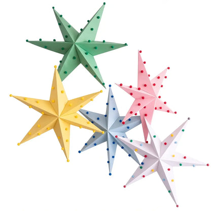 Wholesale Colorful Paper Star Ornament Set