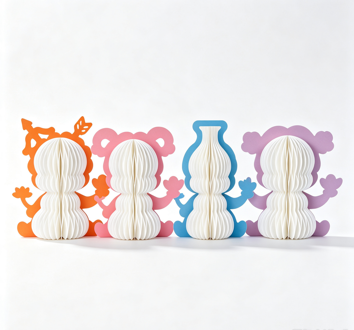 Folded Zodiac Sign Honeycomb Paper Tabletop Decorations for compact storage and shipping