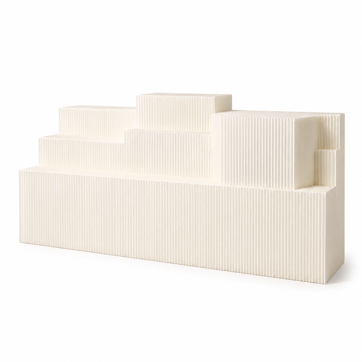 Custom Multi-Tier Honeycomb Paper Display Stand on a white background