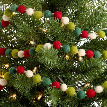Wholesale Multicolor Felt Ball Christmas Garland