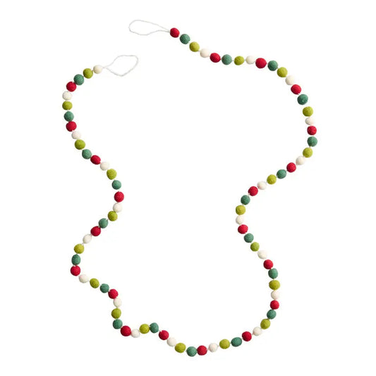Multicolor Felt Ball Christmas Garland showing its structure