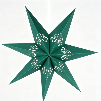 3D Cutout Paper Christmas Star Ornament on a white background
