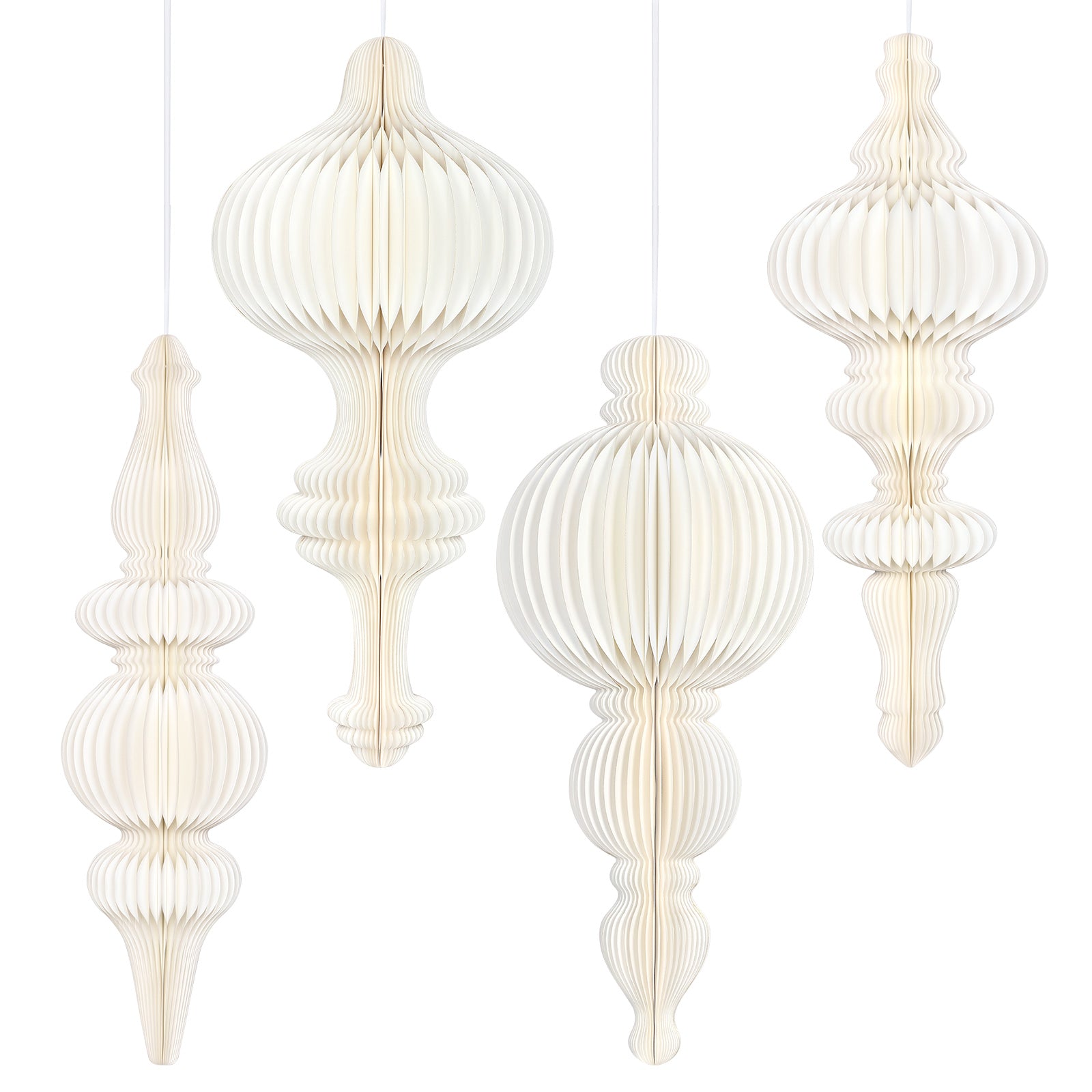 Foldable Honeycomb Paper Hanging Decorations on a white background