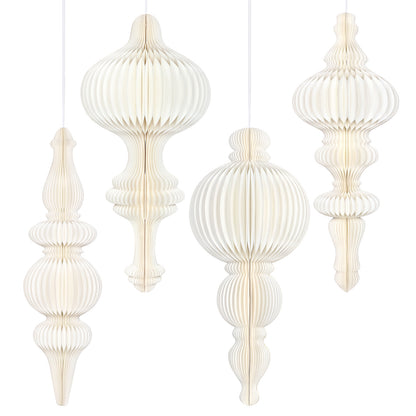 Foldable Honeycomb Paper Hanging Decorations on a white background