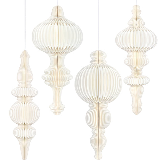 Foldable Honeycomb Paper Hanging Decorations on a white background