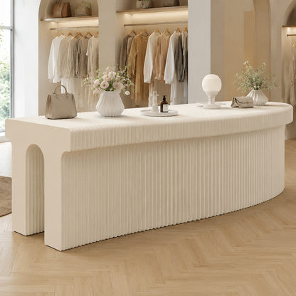 Foldable Honeycomb Paper Retail Counter on a white background