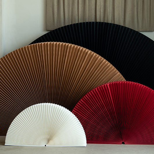 Foldable Pleated Paper Fan Decor on a white background, shown from the front