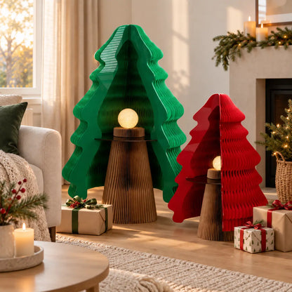 Illuminated Honeycomb Paper Christmas Tree Display