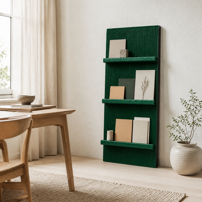Custom Honeycomb Paper Magazine Display Rack showing its structure