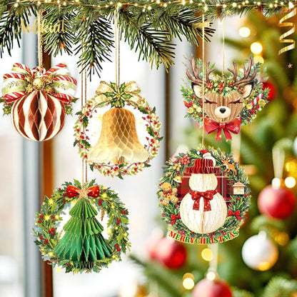 Wholesale Honeycomb Paper Christmas Ornament Set