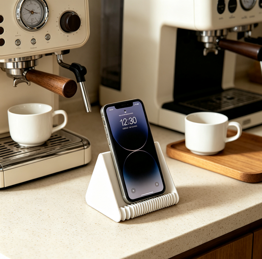 Honeycomb Paper Phone Stand on a white background, shown from the front