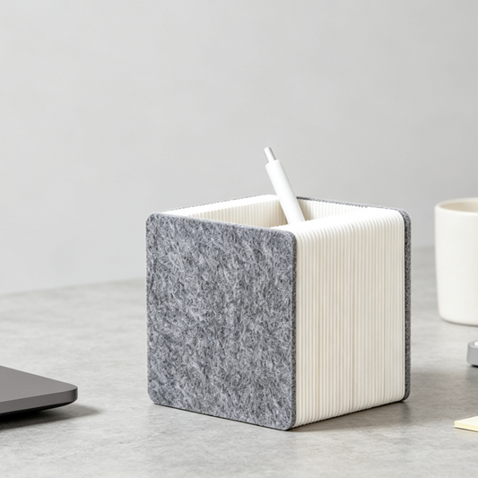 Honeycomb Paper Pencil Holder on a white background, shown from the front
