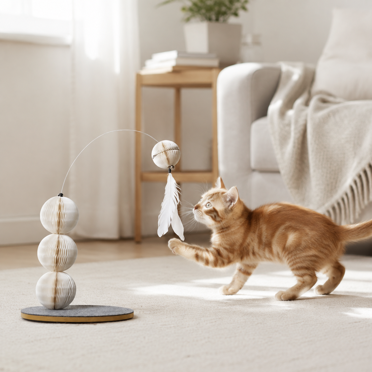 Interactive Honeycomb Paper Cat Toy showing its structure and design details