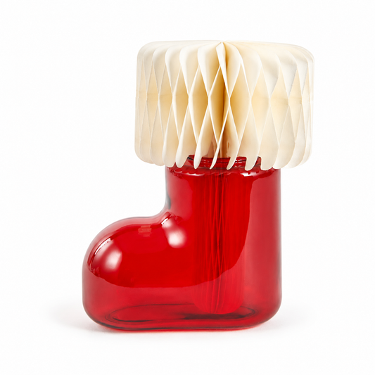 Honeycomb Paper Fragrance Diffuser with Glass Vessel on a white background