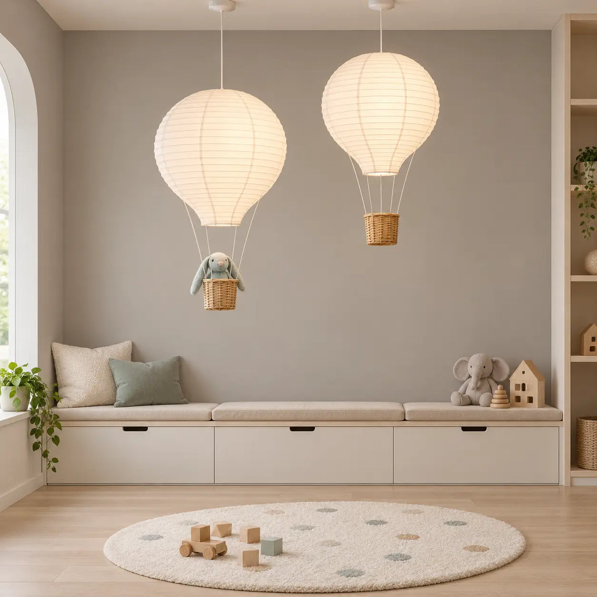 Paper Hot Air Balloon Pendant Light