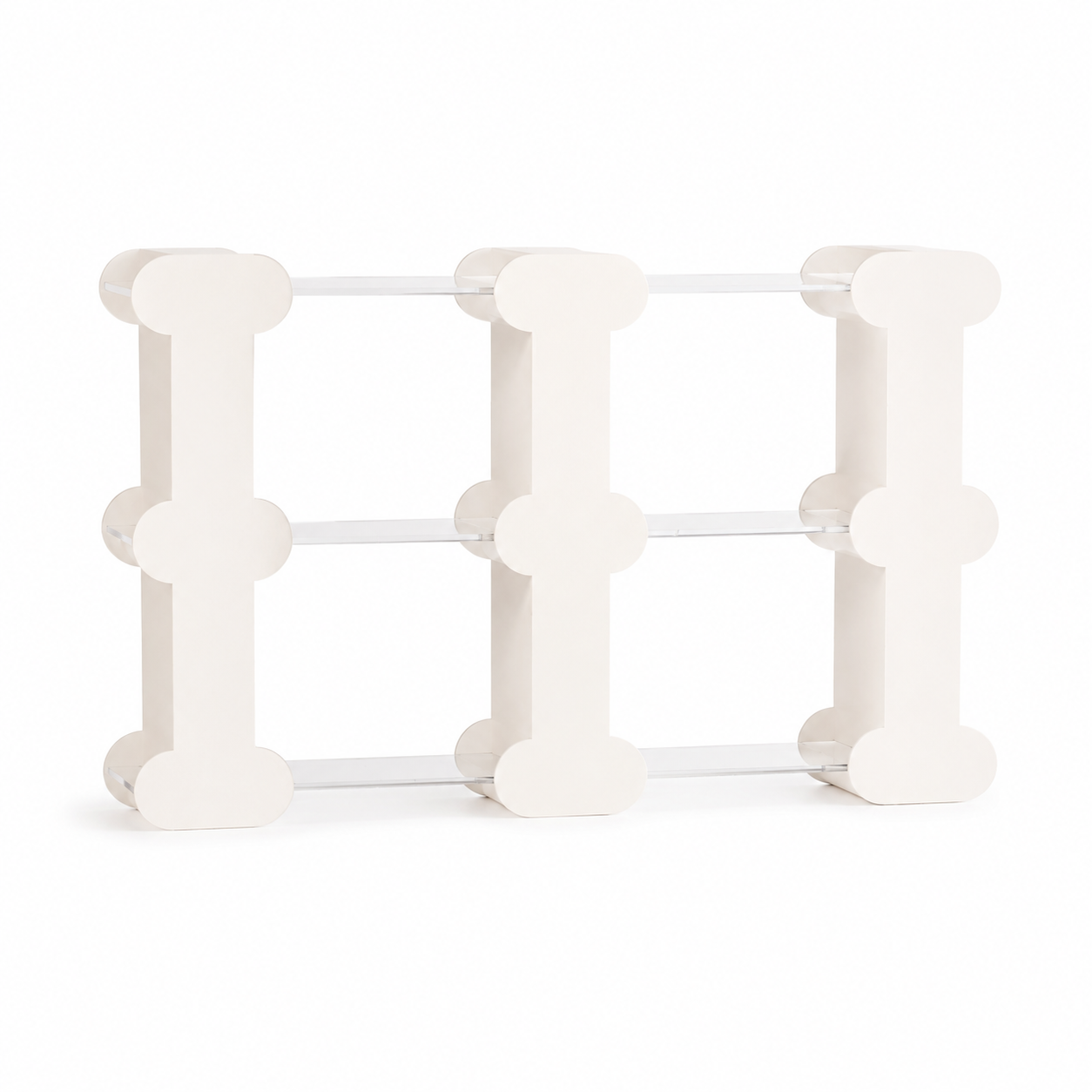 Folded Custom Three-Column Paper Display Shelf for compact storage and shipping