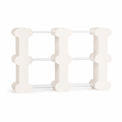 Folded Custom Three-Column Paper Display Shelf for compact storage and shipping