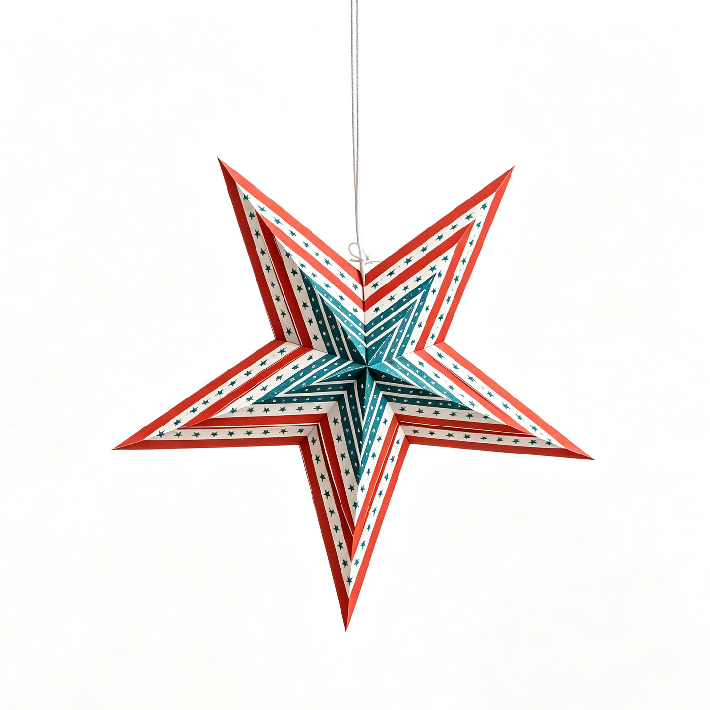 Five-Point Multi-Layer Paper Christmas Star on a white background