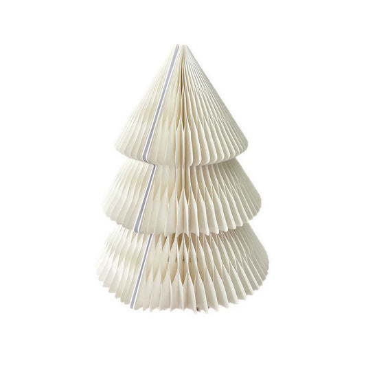 Medium Nordic Honeycomb Paper Christmas Tree with LED Light on a white background