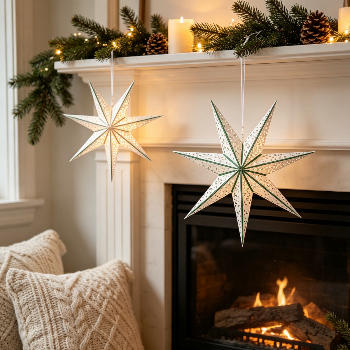 Seven-Point Perforated Paper Christmas Star showing its structure