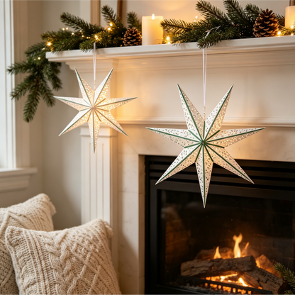 Seven-Point Perforated Paper Christmas Star showing its structure