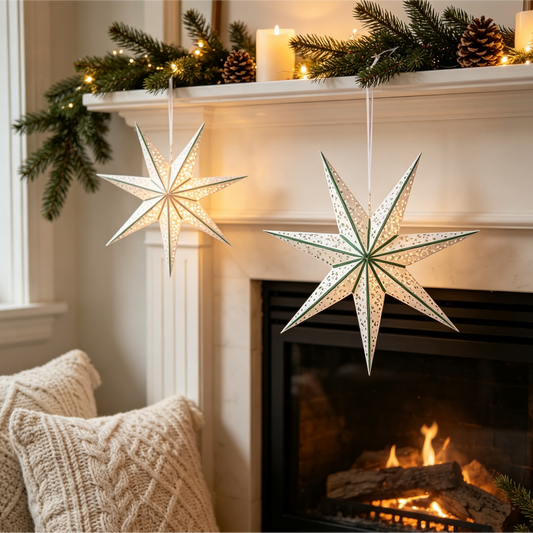 Seven-Point Perforated Paper Christmas Star showing its structure