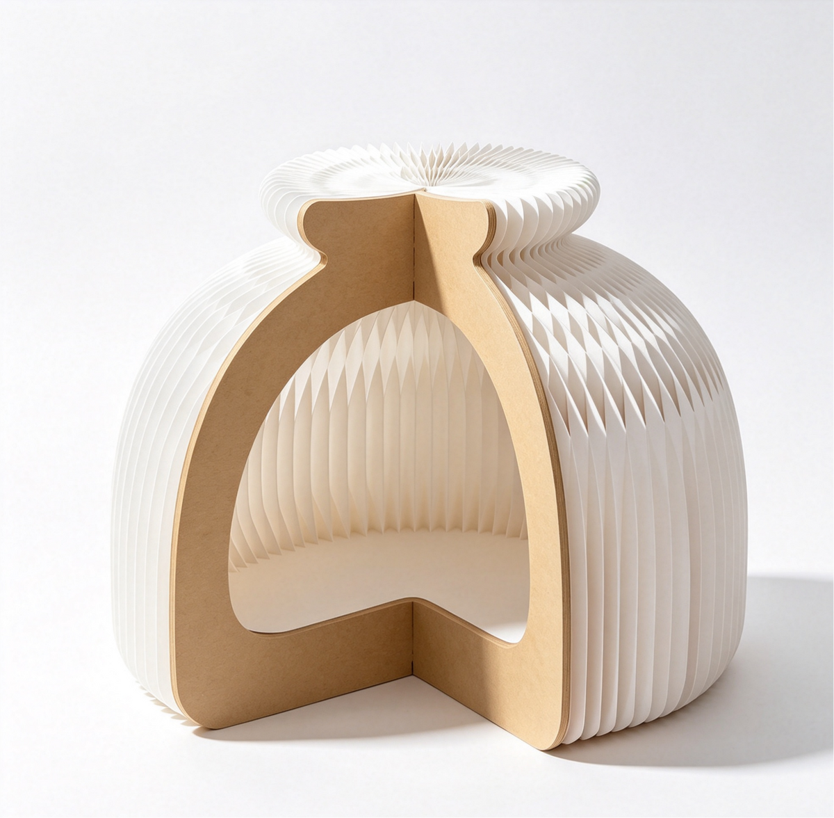 Honeycomb Paper Pet House on a white background, shown from the front