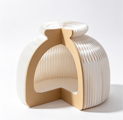 Honeycomb Paper Pet House on a white background, shown from the front