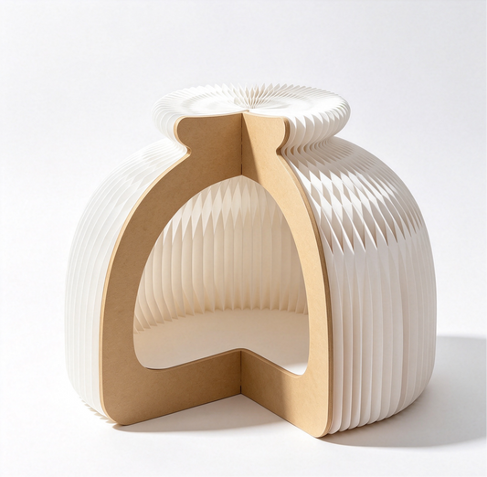 Honeycomb Paper Pet House on a white background, shown from the front