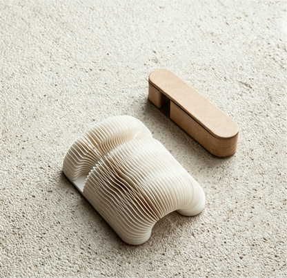 Folded Honeycomb Paper Phone Stand for compact storage and shipping