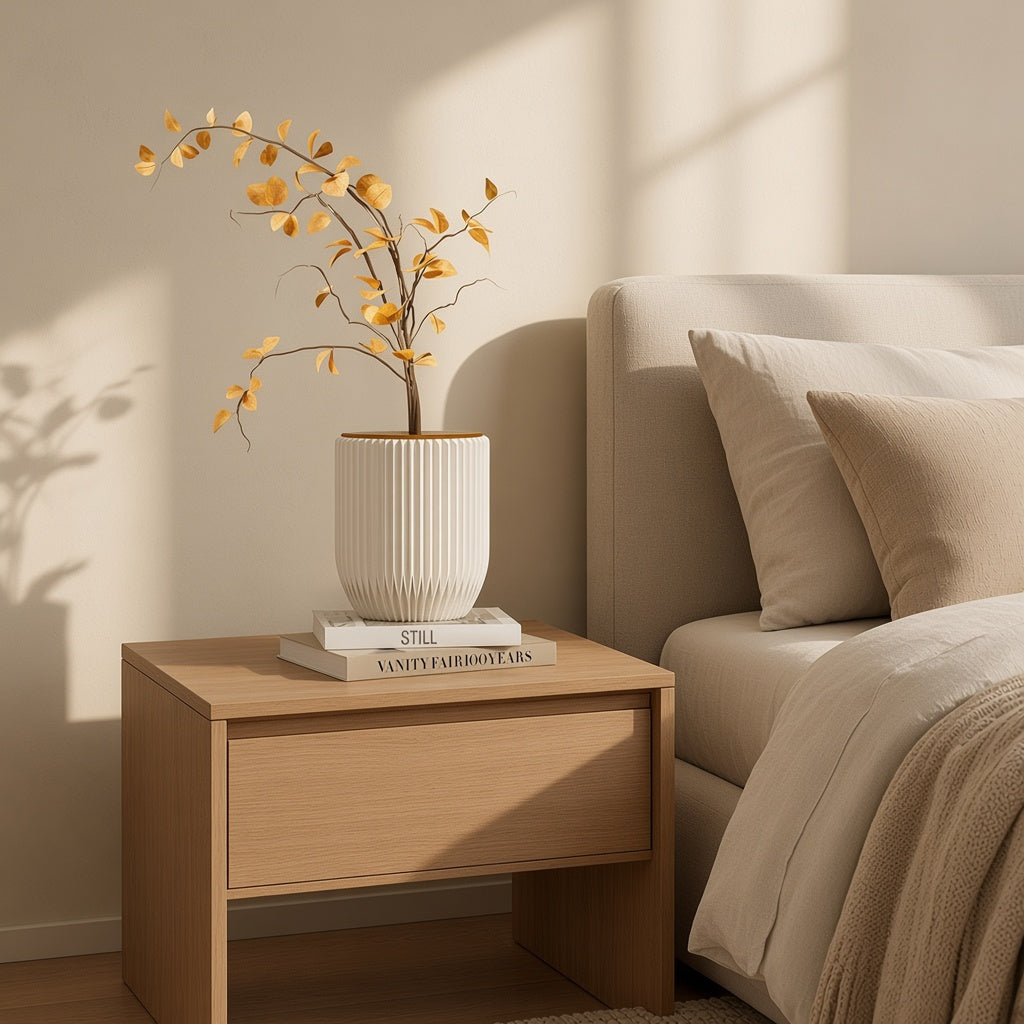 Folded Custom Pleated Honeycomb Paper Tabletop Vase for compact storage and shipping