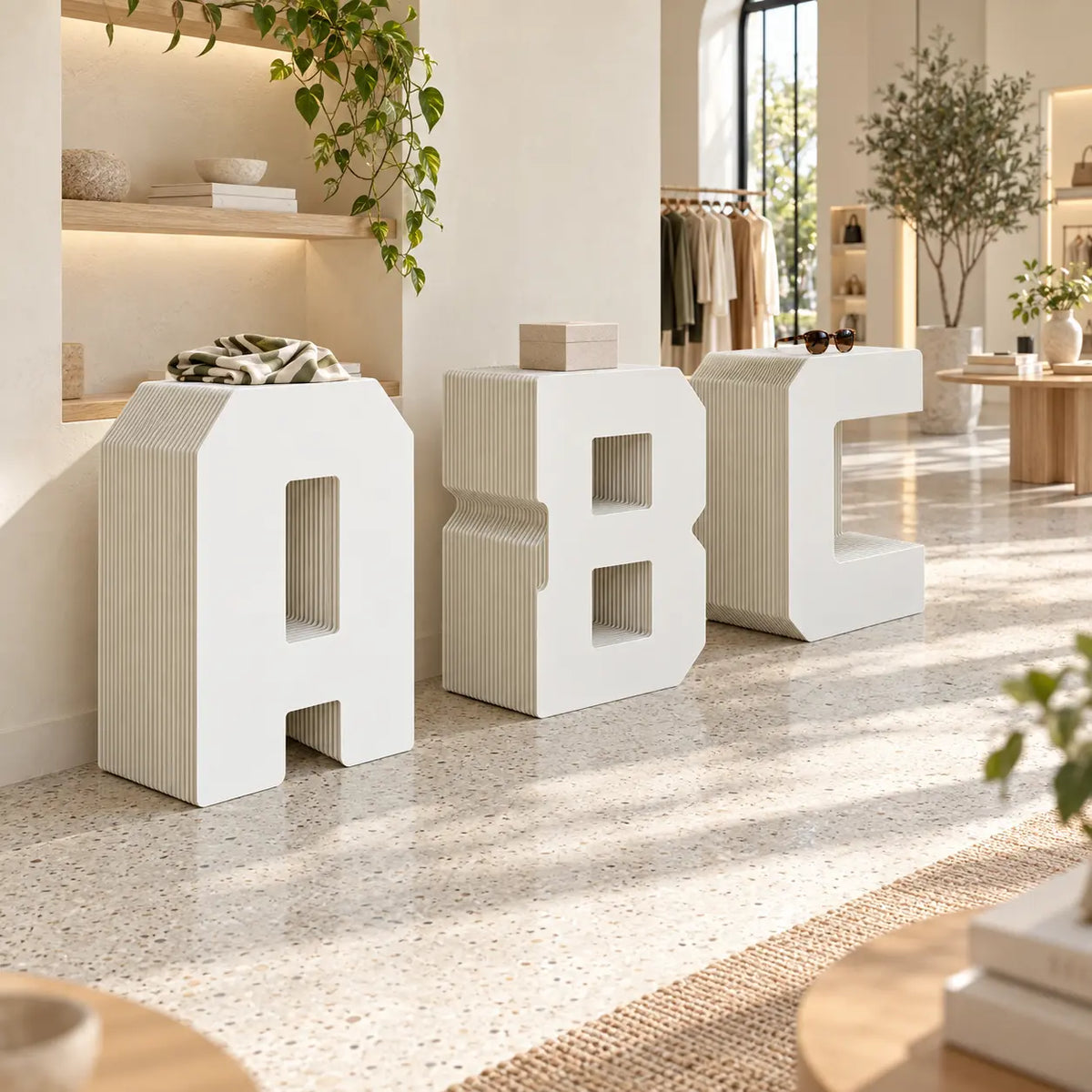 3D Letter Modular Paper Display Stand