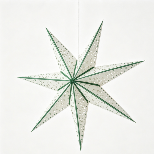 Seven-Point Perforated Paper Christmas Star on a white background
