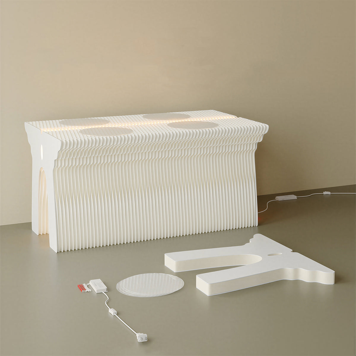 Foldable Honeycomb Paper Display Counter showing its structure
