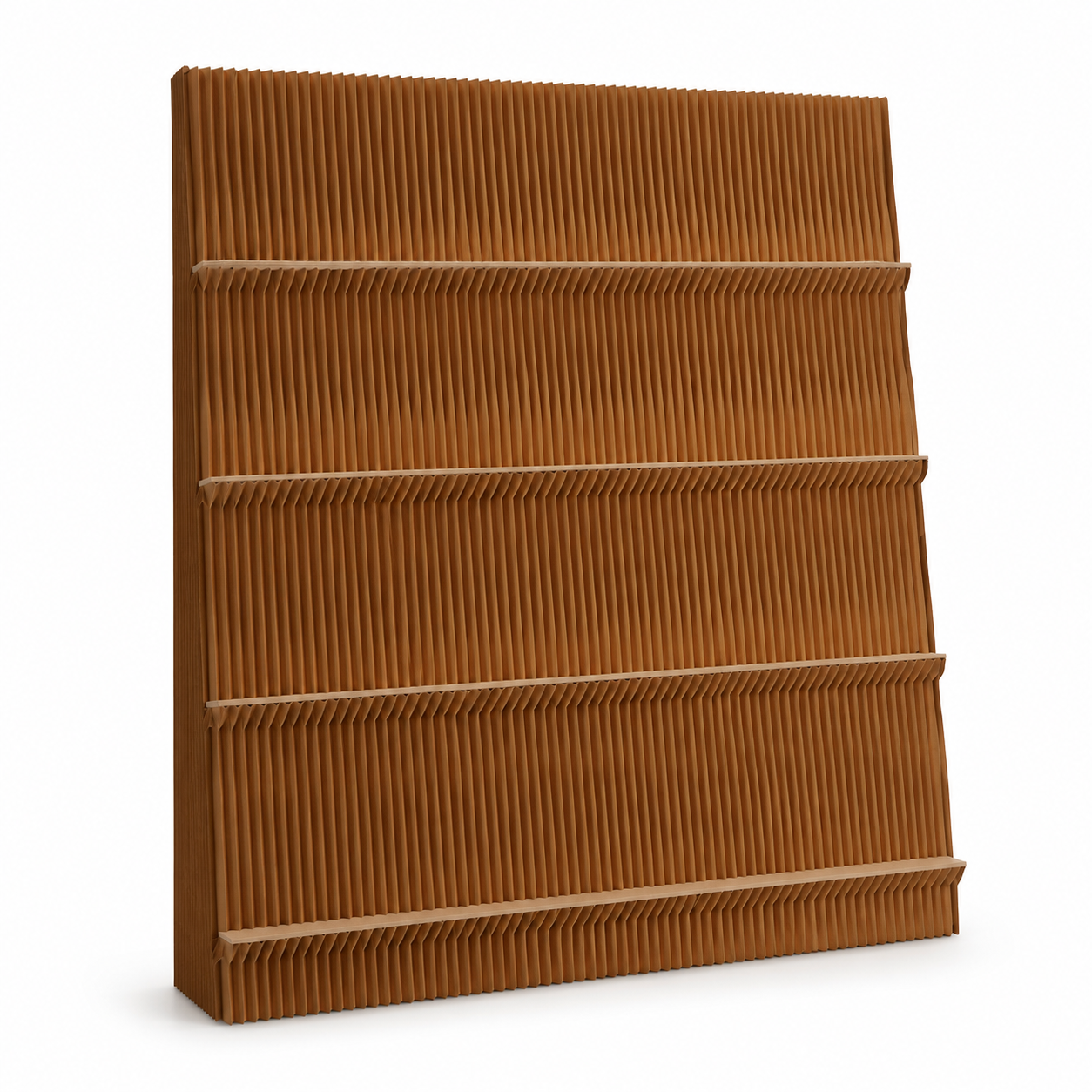 Custom Wide Honeycomb Paper Magazine Display Rack on a white background