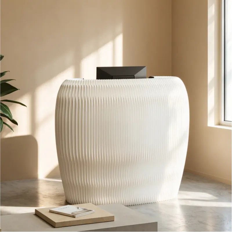 Foldable Honeycomb Paper Curved Reception Counter