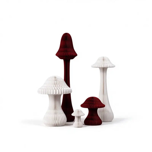 Foldable Paper Mushroom Decoration Set for Retail Displays