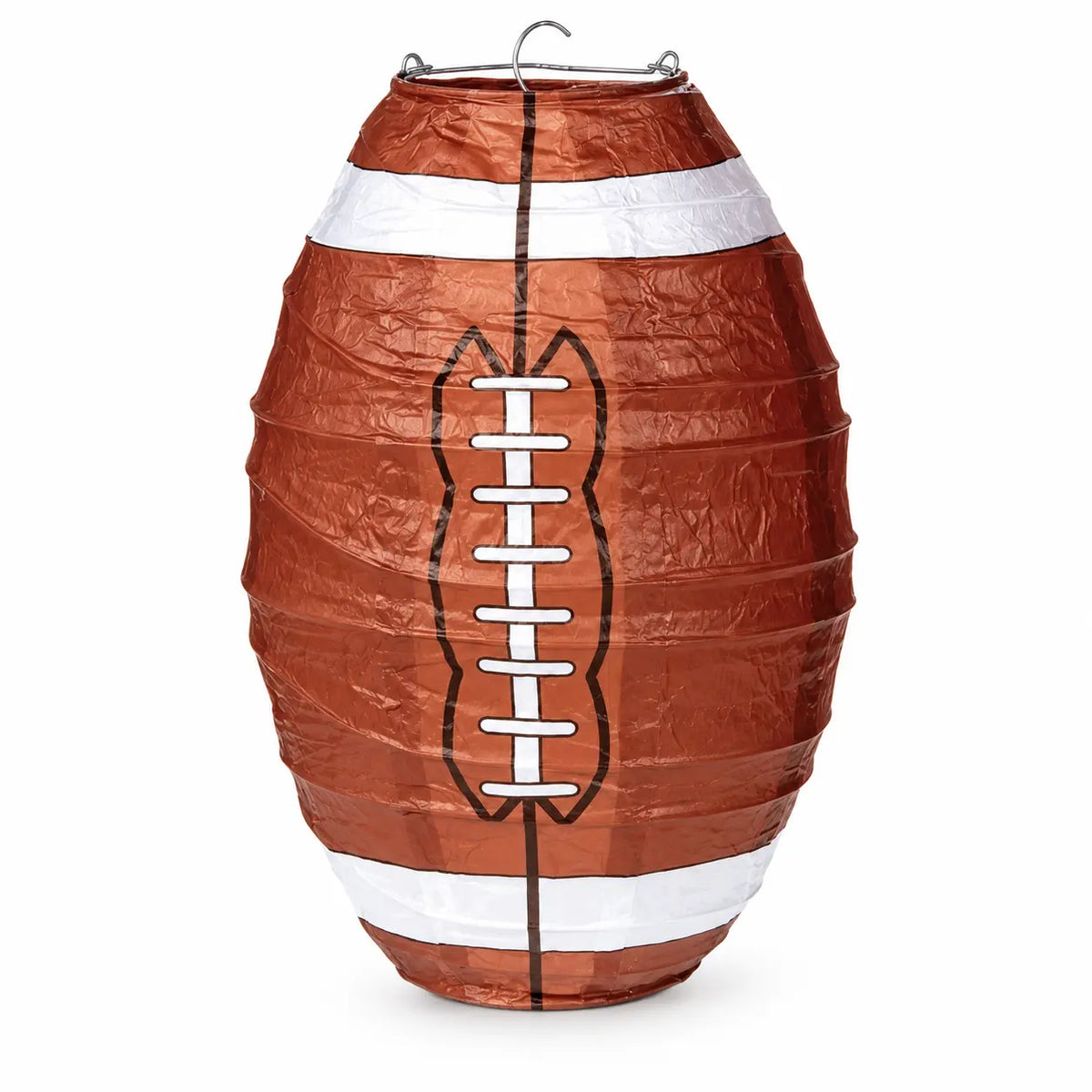American Football-Shaped Paper Lantern on a white background