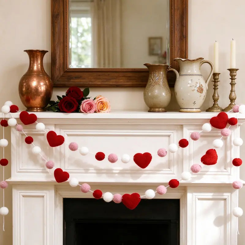Felt Ball Heart Garland