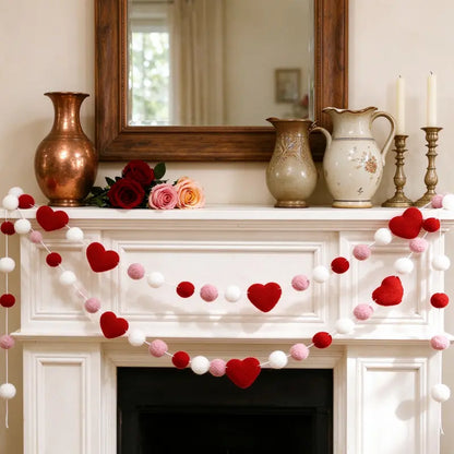 Felt Ball Heart Garland