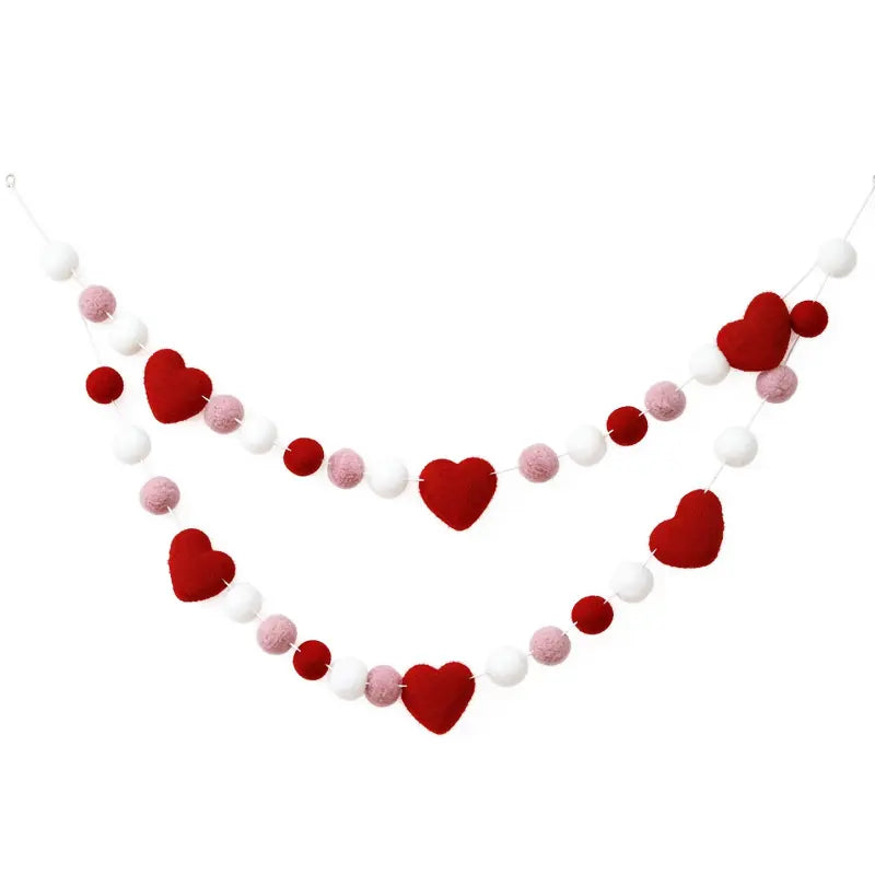 Felt Ball Heart Garland