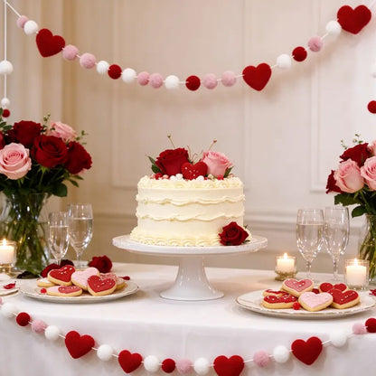 Felt Ball Heart Garland
