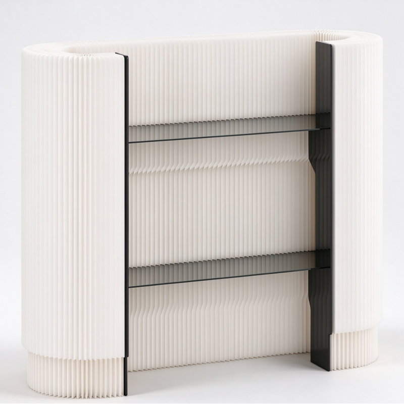 Foldable Honeycomb Paper Curved Reception Counter