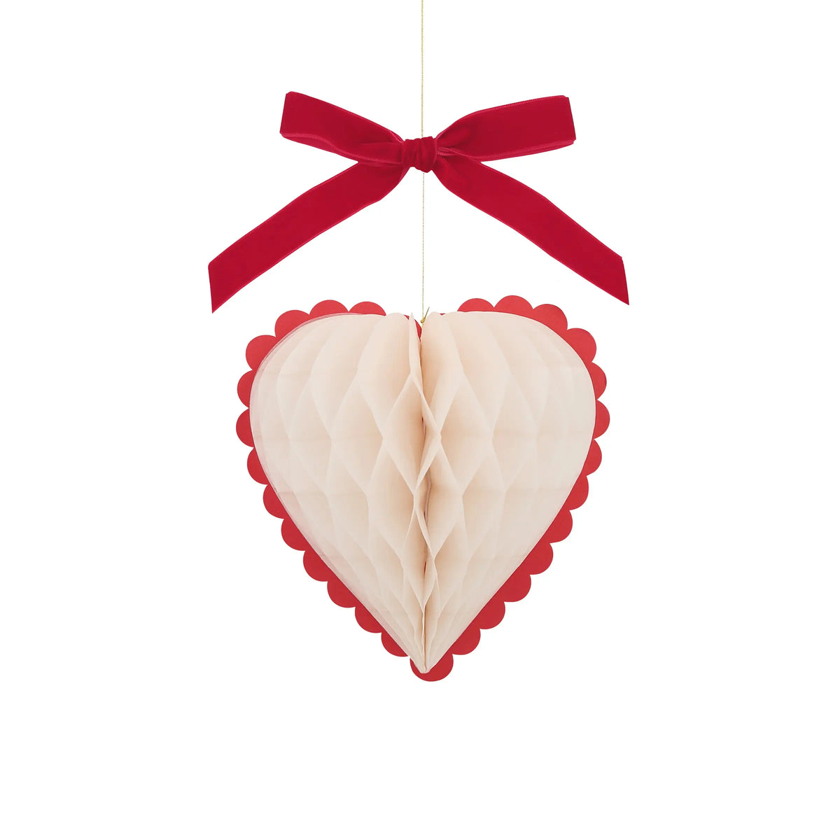 3D Paper Honeycomb Heart Decorations