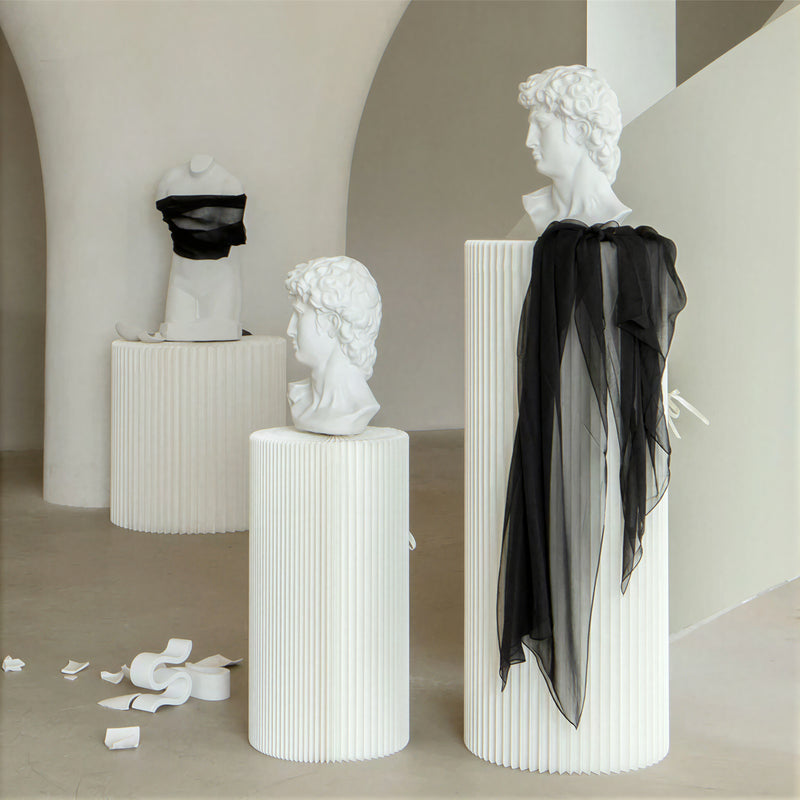 Honeycomb paper display stands and props for retail visual merchandising