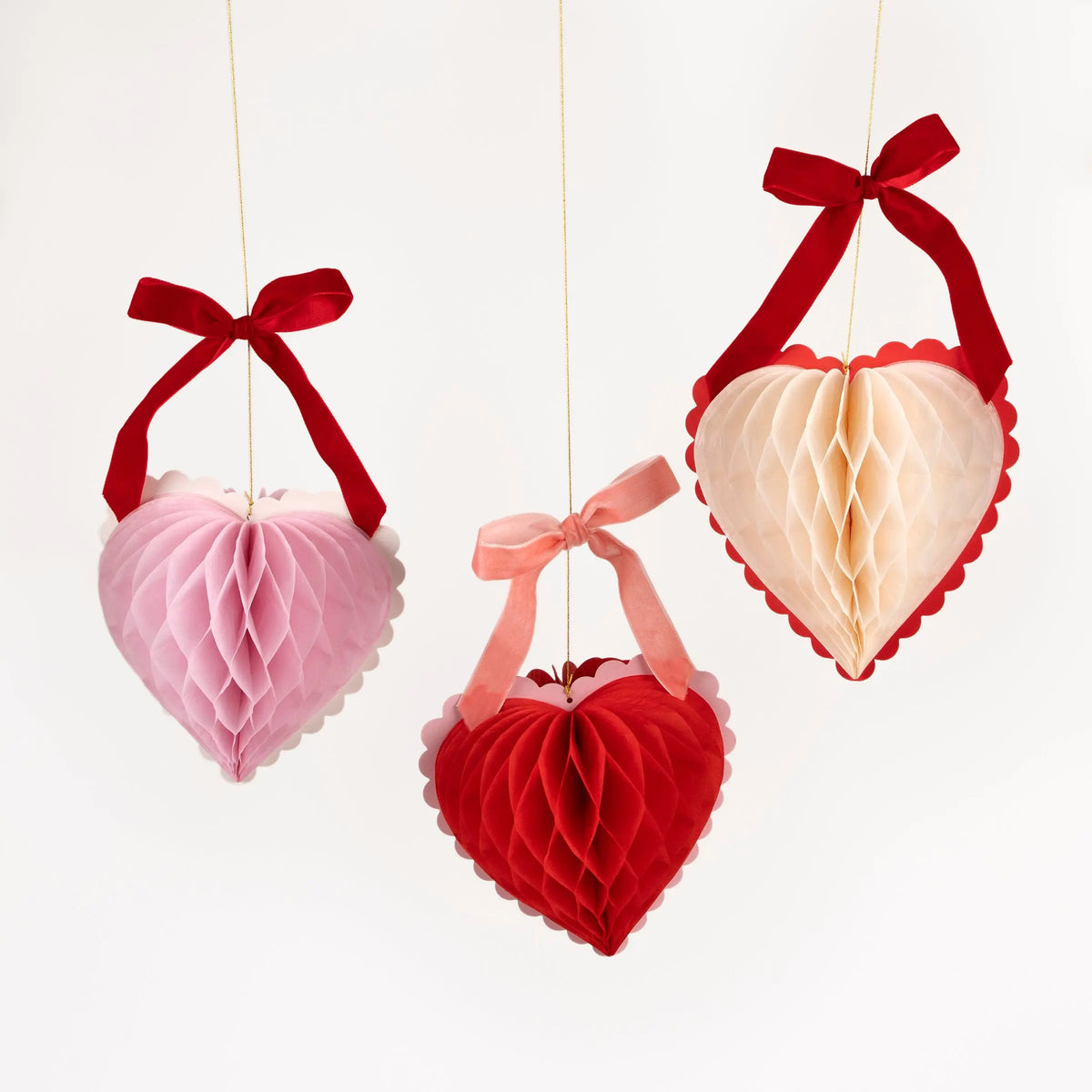 3D Paper Honeycomb Heart Decorations