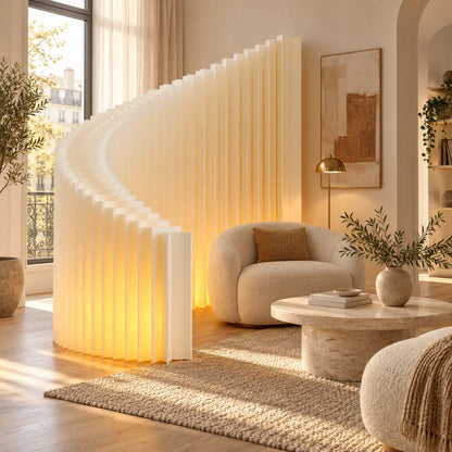 Illuminated Accordion Paper Room Divider
