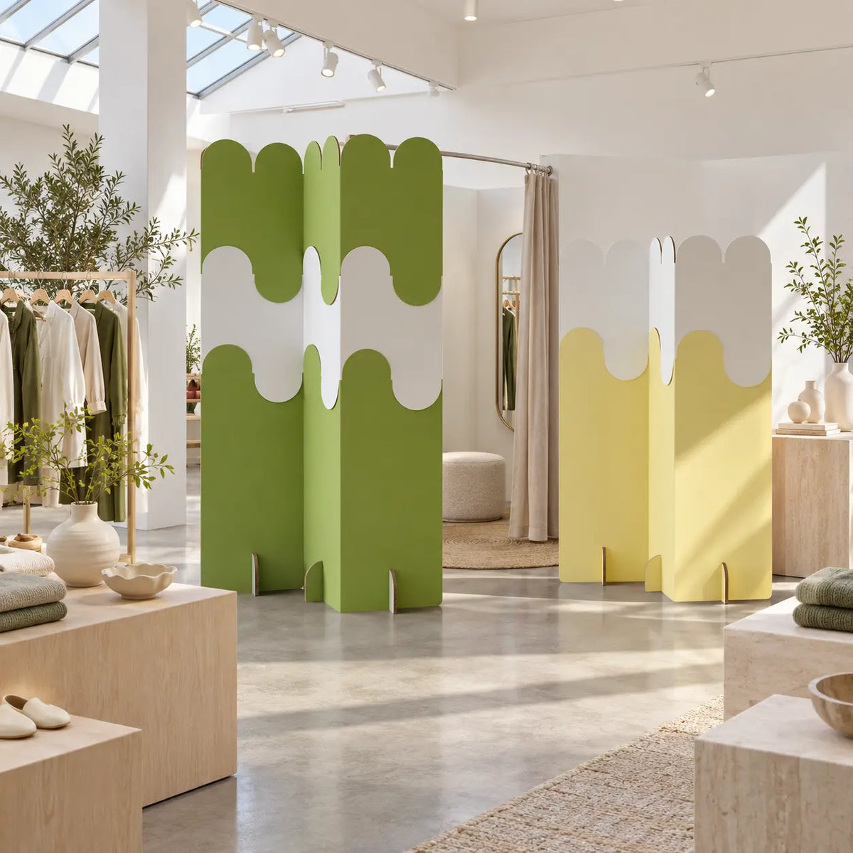 Modular Scalloped Paper Room Divider